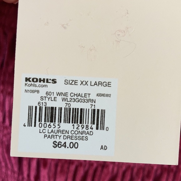 Relisted LC Lauren Conrad smocked flounce hem velvet dress boho size XXL - Picture 9 of 17